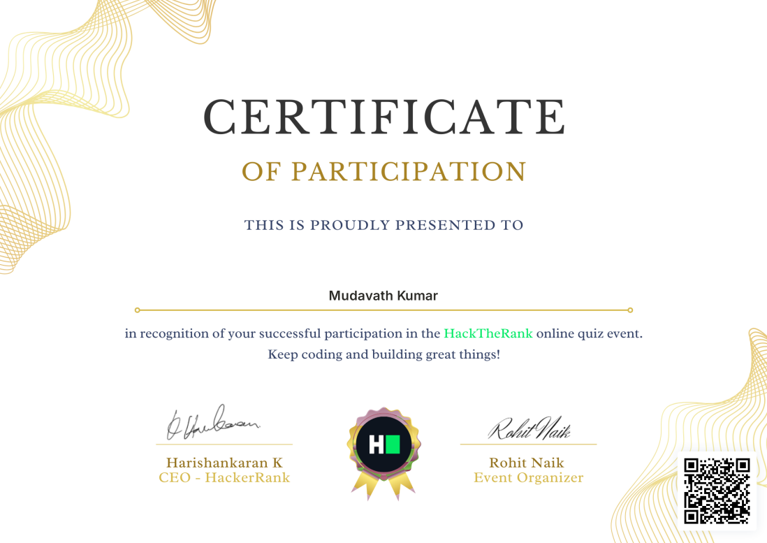 HackTheRank Online Quiz Event